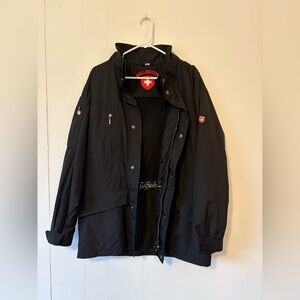 Wellensteyn Golfjackle Black Hooded Full Zip Pockets size M Mens